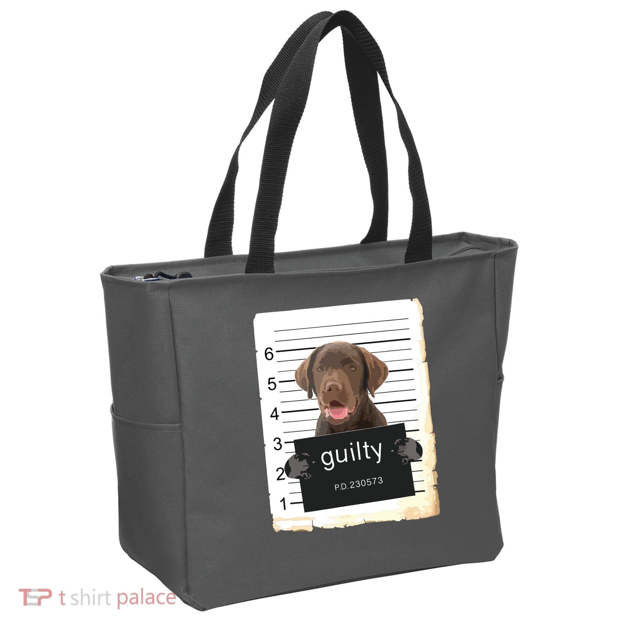Chocolate Lab Labrador Dog Mug Shot Bad Dog Tote Bag