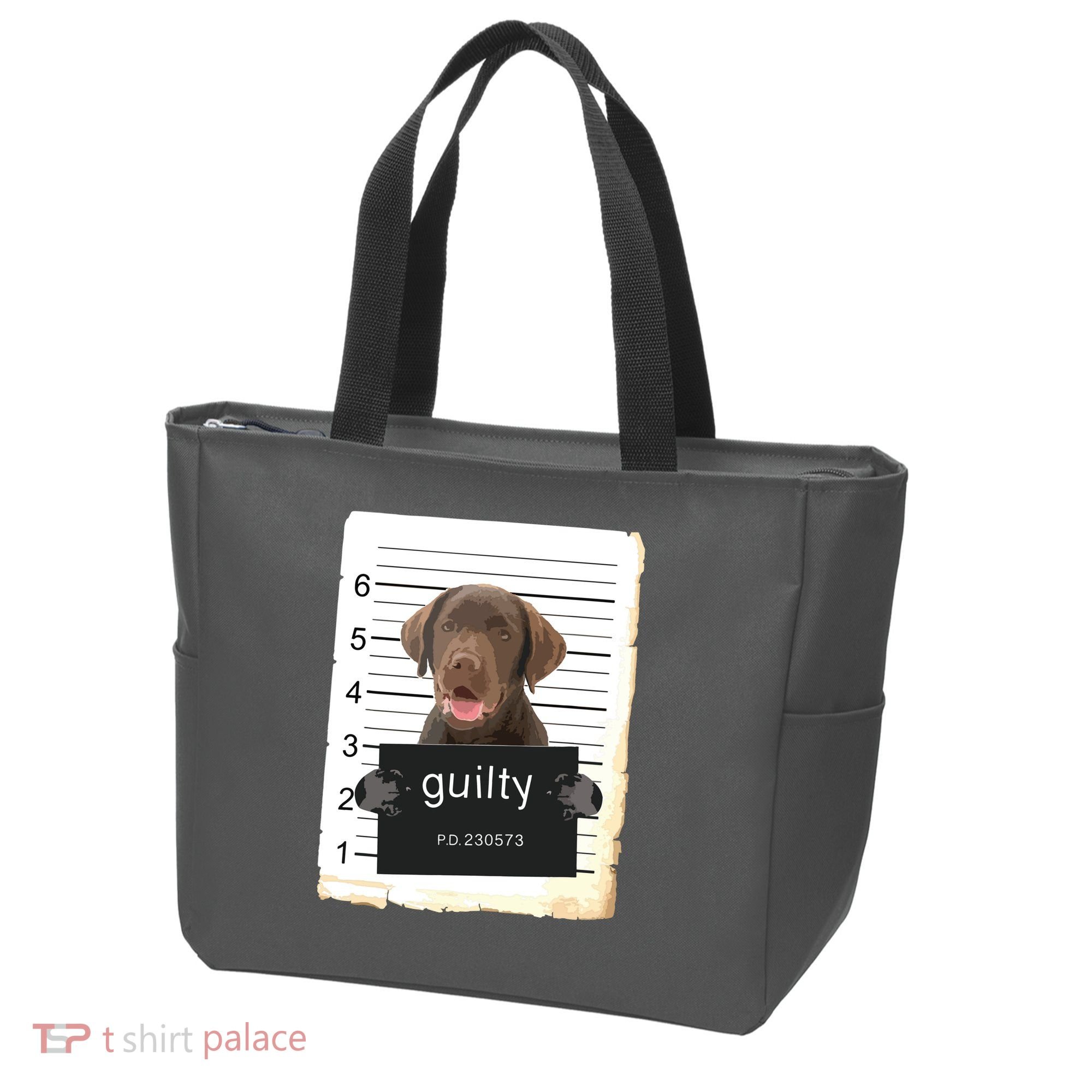 Chocolate Lab Labrador Dog Mug Shot Bad Dog Tote Bag