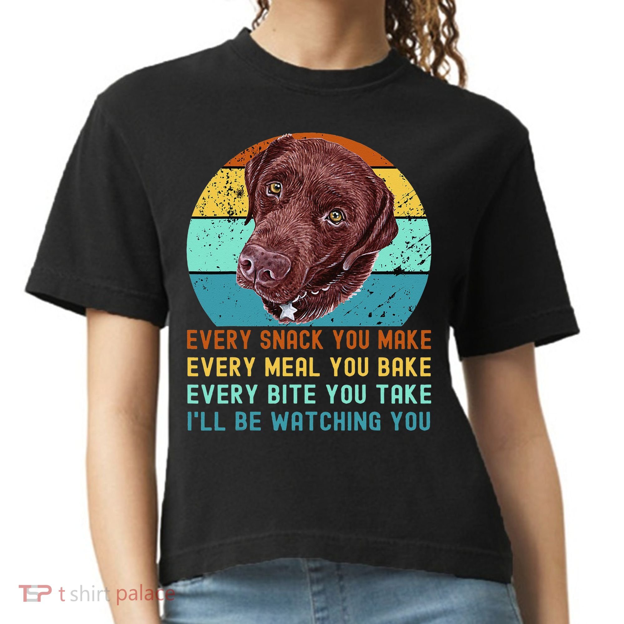 Chocolate Lab Labrador Retriever Dog Every Snack you Make Comfort Colors Boxy T-Shirt