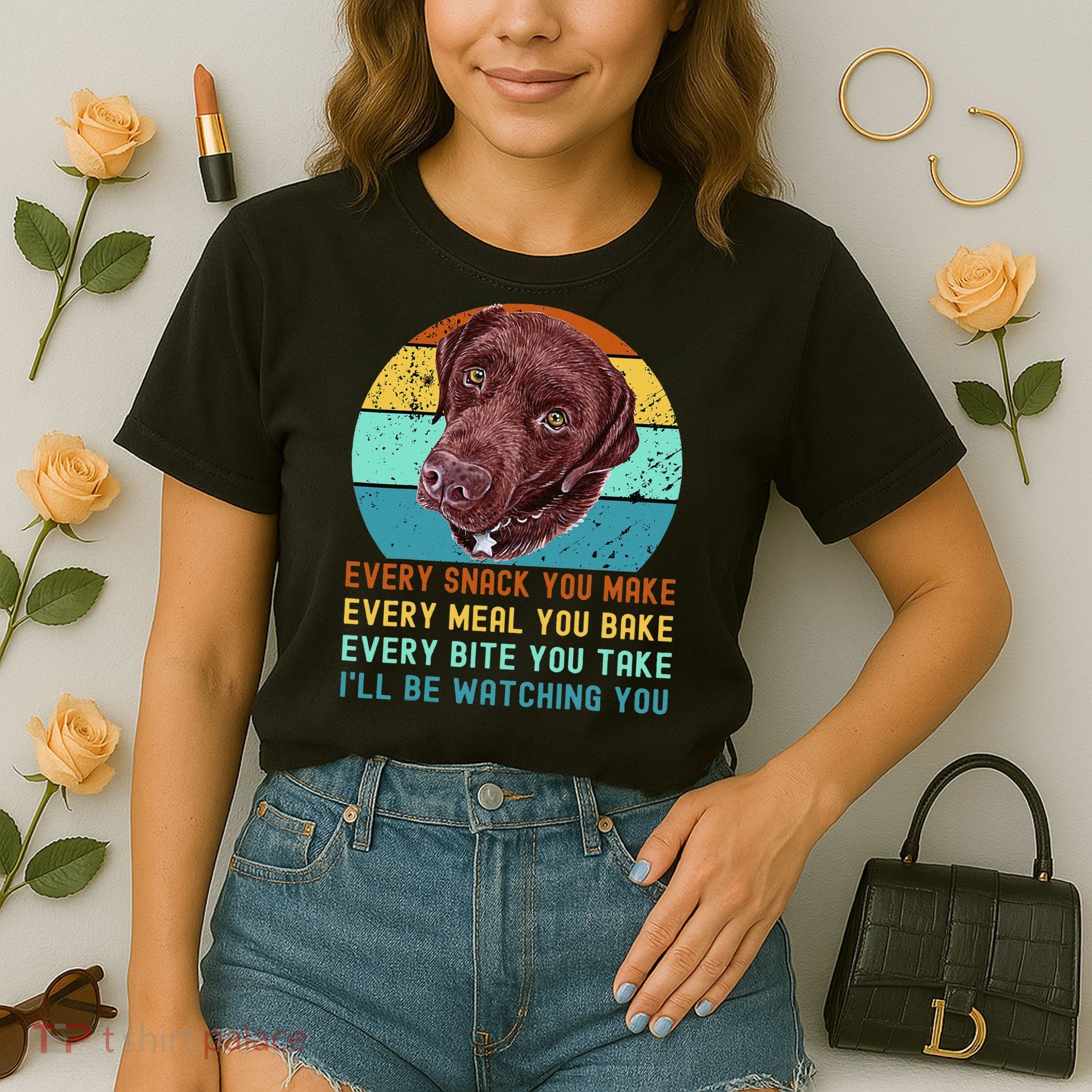 Chocolate Lab Labrador Retriever Dog Every Snack you Make Comfort Colors Boxy T-Shirt