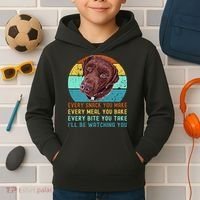 Chocolate Lab Labrador Retriever Dog Every Snack you Make Kids Hoodie thumb 2