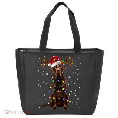 Chocolate Lab Labrador Christmas Tree Light Pajama Dog Xmas Tote Bag