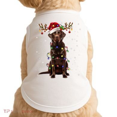 Chocolate Lab Labrador Christmas Tree Light Pajama Dog Xmas Doggie Tank