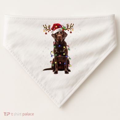 Chocolate Lab Labrador Christmas Tree Light Pajama Dog Xmas USA-Made Doggie Bandana