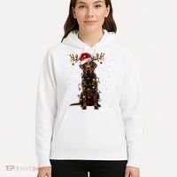 Chocolate Lab Labrador Christmas Tree Light Pajama Dog Xmas Hoodie thumb 5