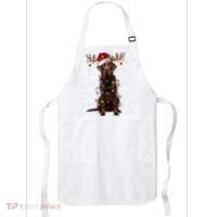 Chocolate Lab Labrador Christmas Tree Light Pajama Dog Xmas Apron thumb 0