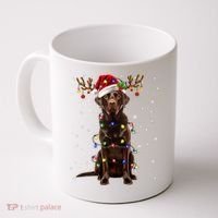 Chocolate Lab Labrador Christmas Tree Light Pajama Dog Xmas Coffee Mug thumb 0