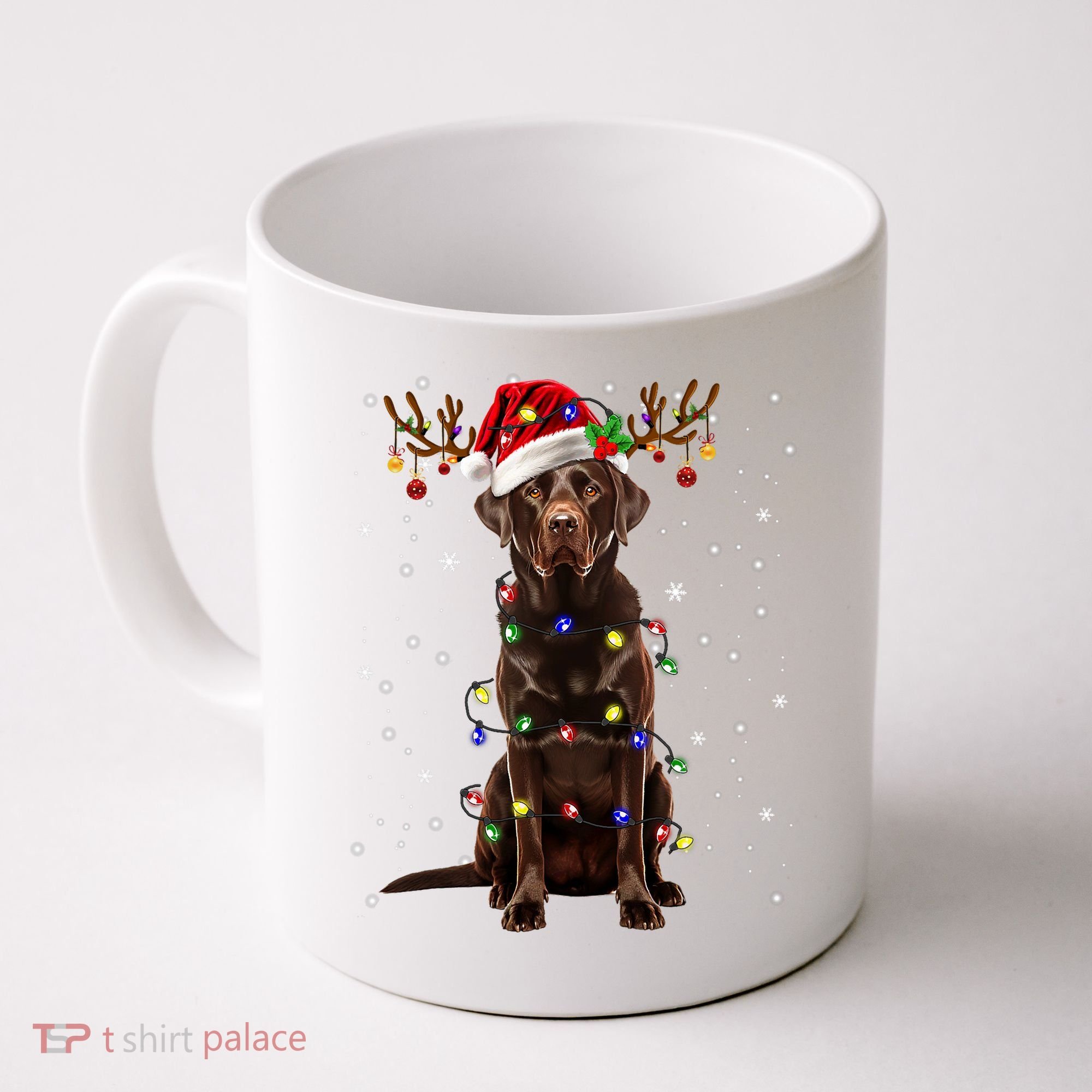 Chocolate Lab Labrador Christmas Tree Light Pajama Dog Xmas Coffee Mug
