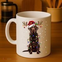 Chocolate Lab Labrador Christmas Tree Light Pajama Dog Xmas Coffee Mug thumb 4