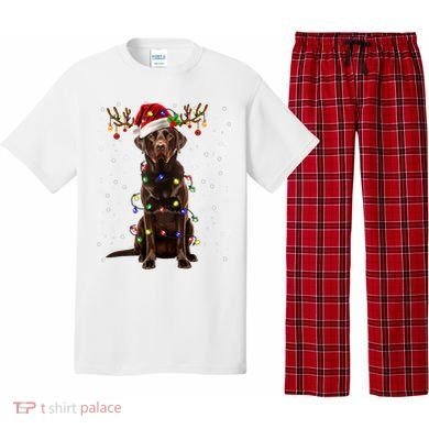 Chocolate Lab Labrador Christmas Tree Light Pajama Dog Xmas Pajama Set