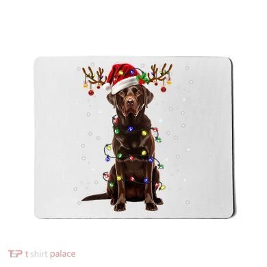 Chocolate Lab Labrador Christmas Tree Light Pajama Dog Xmas Mousepad