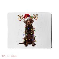 Chocolate Lab Labrador Christmas Tree Light Pajama Dog Xmas Mousepad thumb 0