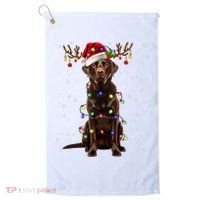 Chocolate Lab Labrador Christmas Tree Light Pajama Dog Xmas Golf Towel thumb 0