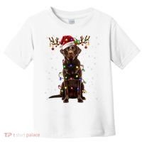 Chocolate Lab Labrador Christmas Tree Light Pajama Dog Xmas Toddler T-Shirt thumb 0