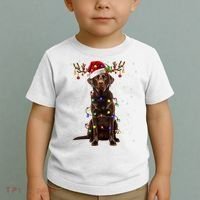 Chocolate Lab Labrador Christmas Tree Light Pajama Dog Xmas Toddler T-Shirt thumb 2