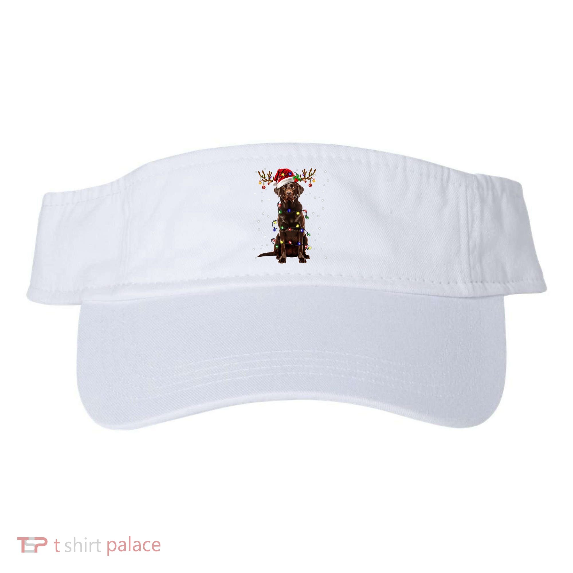 Chocolate Lab Labrador Christmas Tree Light Pajama Dog Xmas Visor
