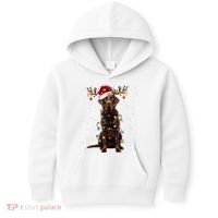 Chocolate Lab Labrador Christmas Tree Light Pajama Dog Xmas Kids Hoodie thumb 0