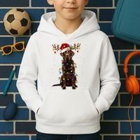 Chocolate Lab Labrador Christmas Tree Light Pajama Dog Xmas Kids Hoodie thumb 2