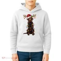 Chocolate Lab Labrador Christmas Tree Light Pajama Dog Xmas Kids Hoodie thumb 4