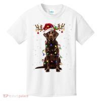 Chocolate Lab Labrador Christmas Tree Light Pajama Dog Xmas Kids T-Shirt thumb 0