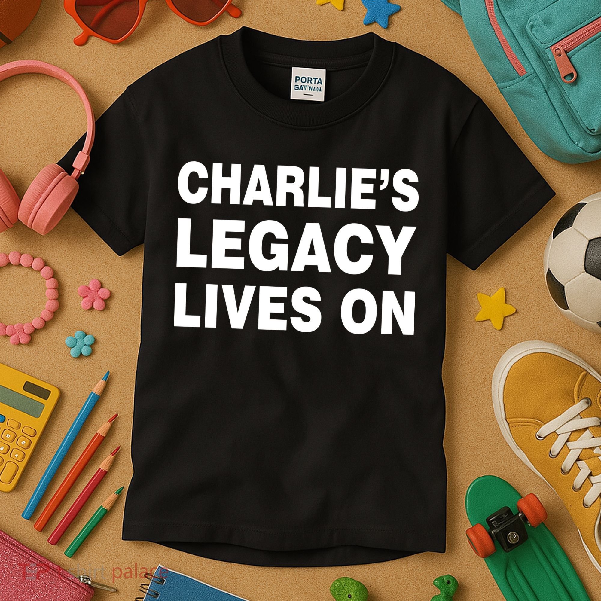 Charlie's Legacy Live On Rest In Peace Charlie Kirk Kids T-Shirt