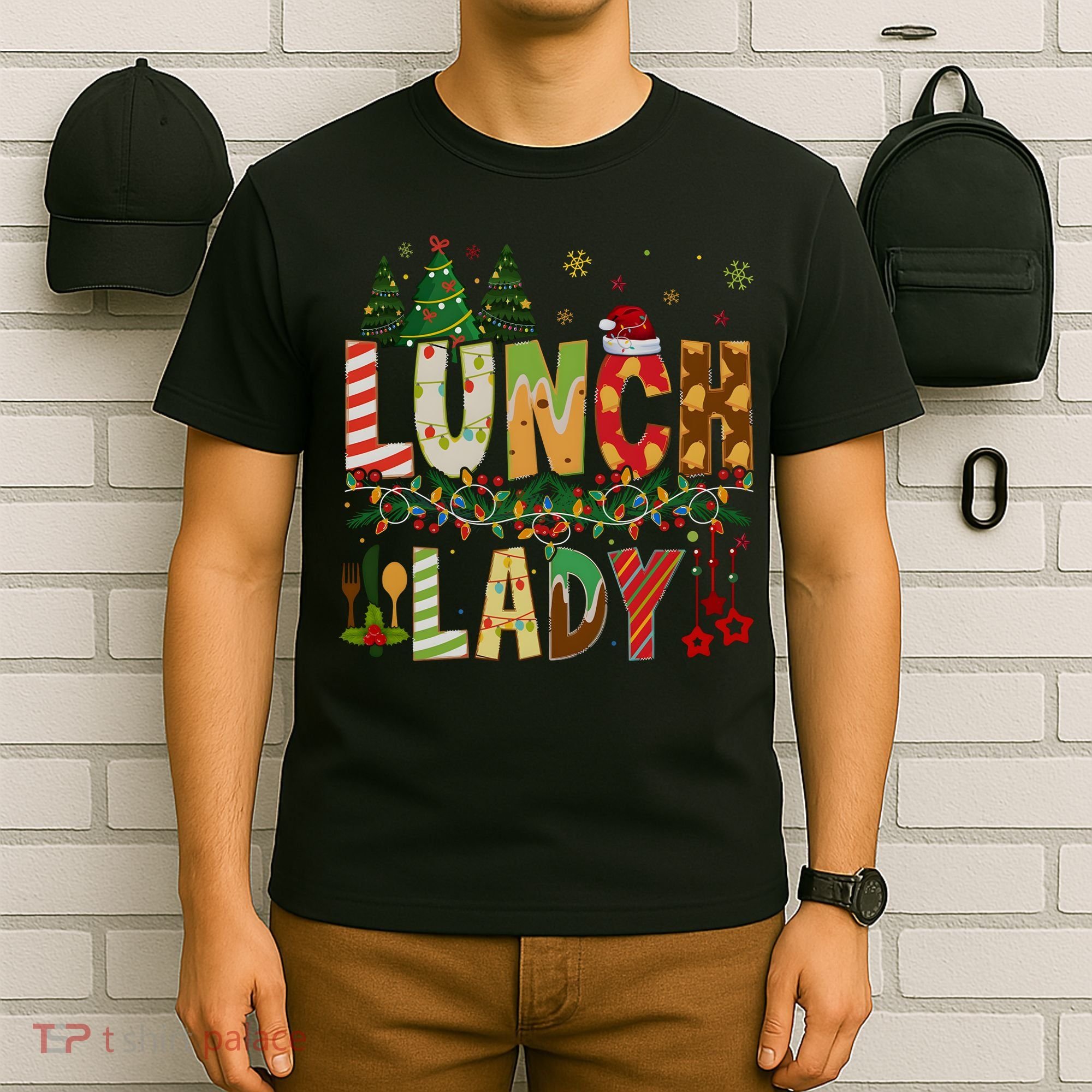 Christmas Lunch Lady Crew Holiday Season Matching T-Shirt