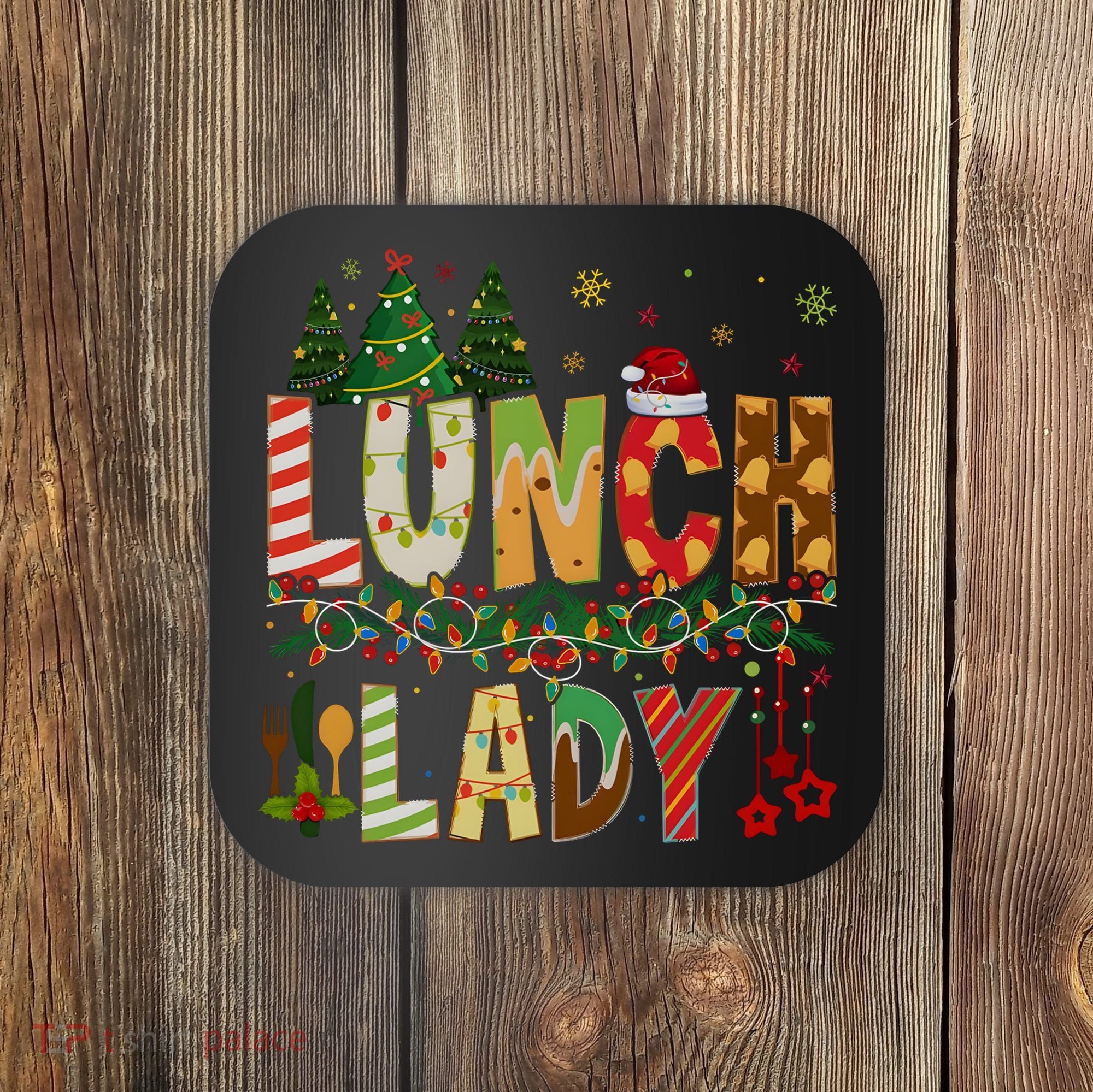 Christmas Lunch Lady Crew Holiday Season Matching Coaster
