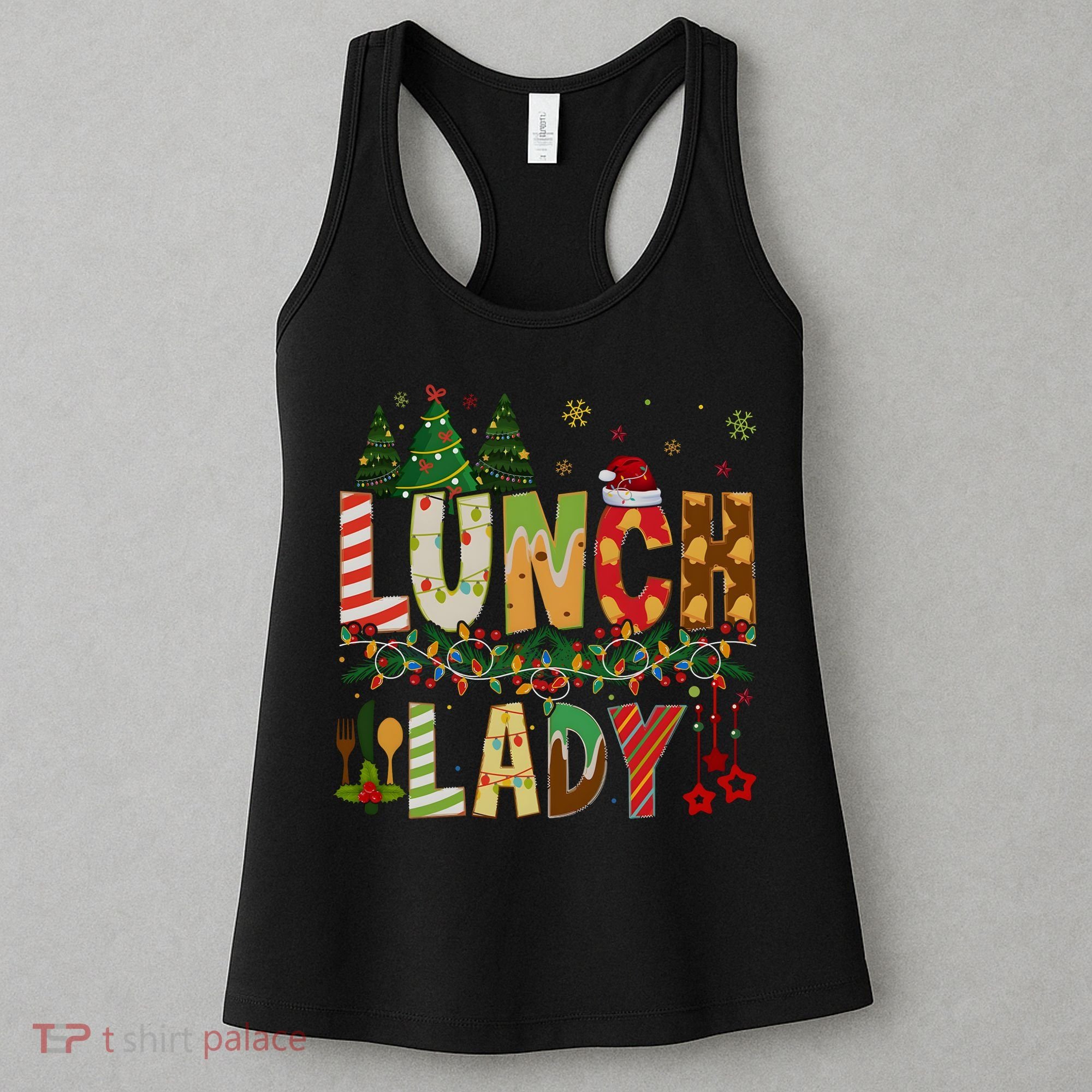 Christmas Lunch Lady Crew Holiday Season Matching Women's Tank Top