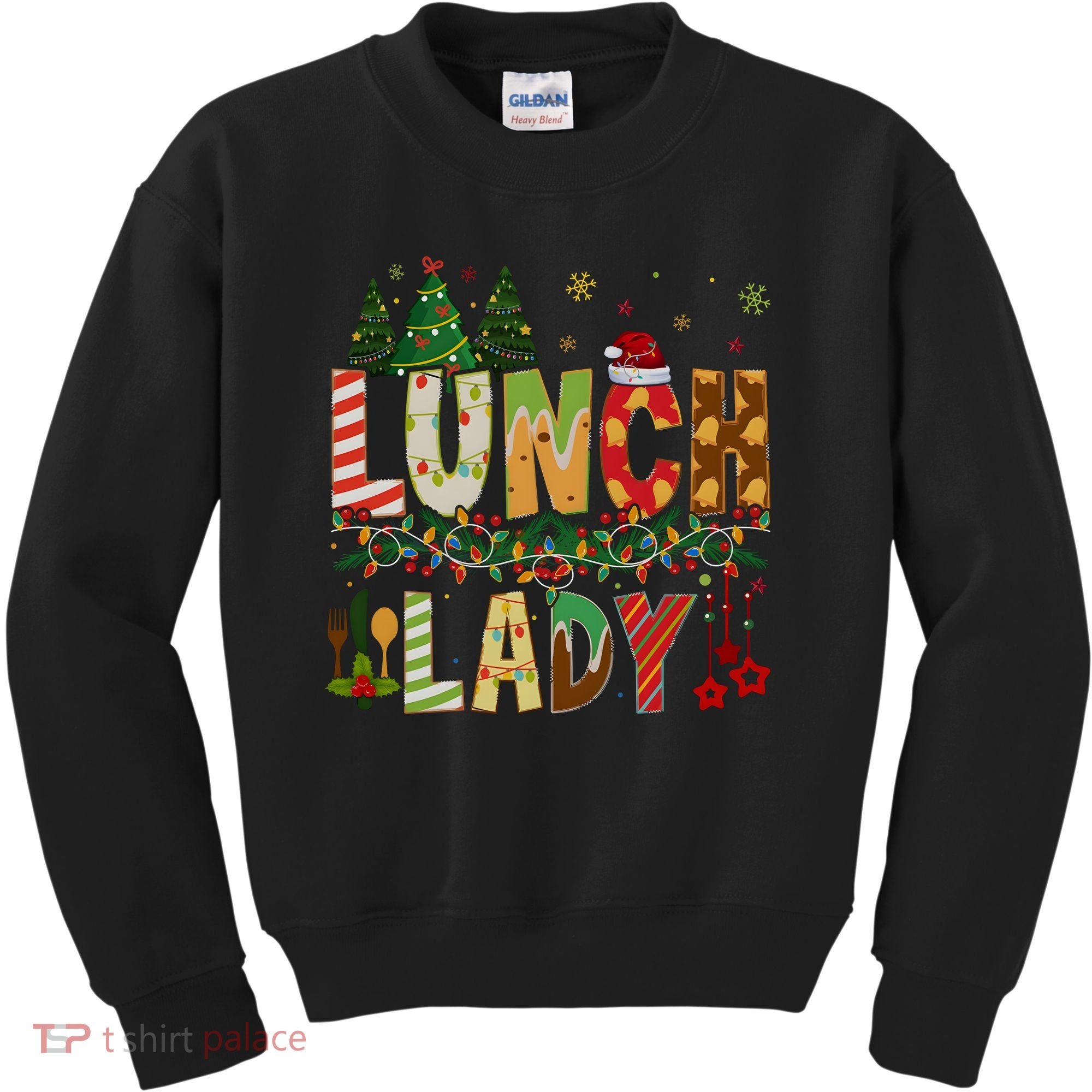 Christmas Lunch Lady Crew Holiday Season Matching Kids Sweatshirt