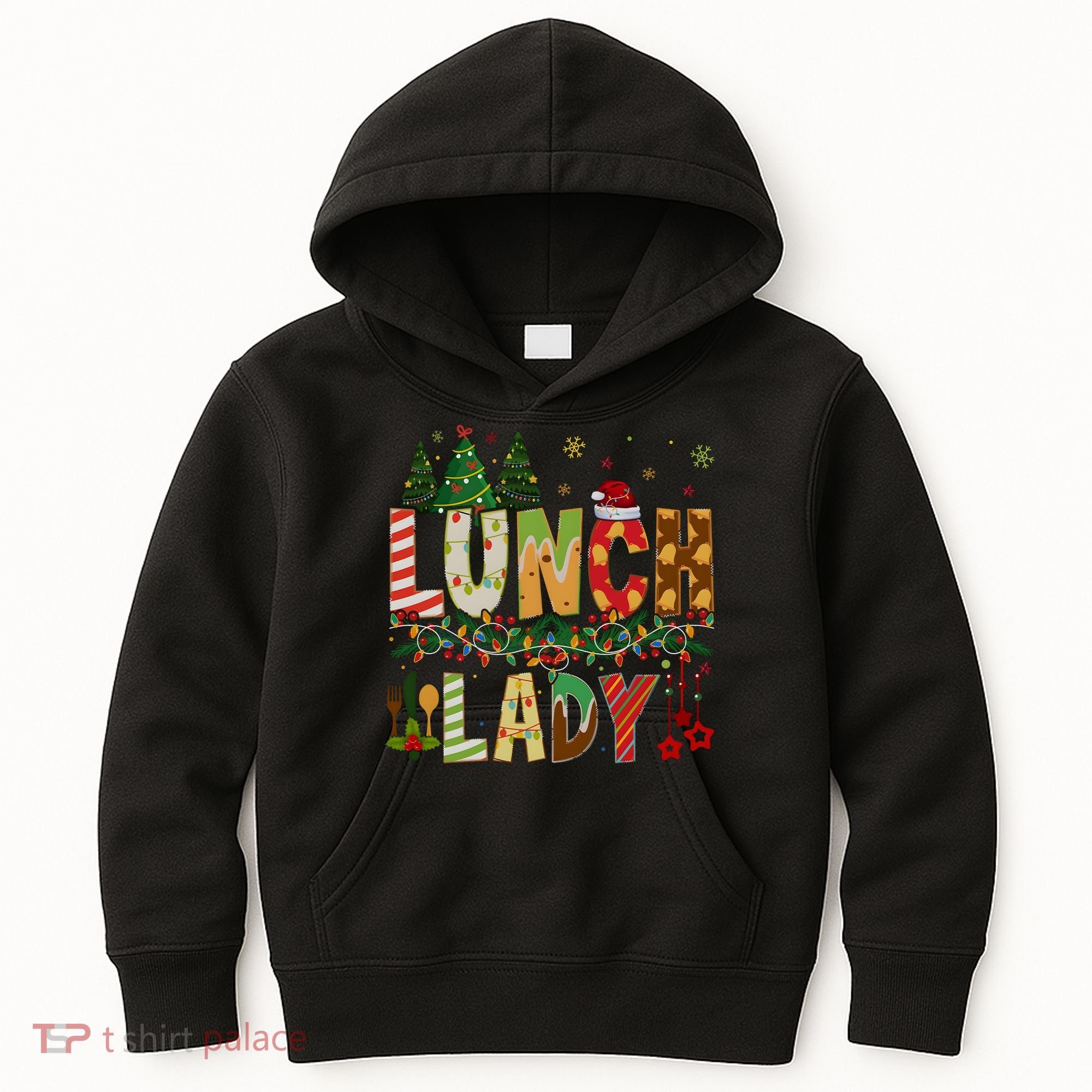 Christmas Lunch Lady Crew Holiday Season Matching Kids Hoodie