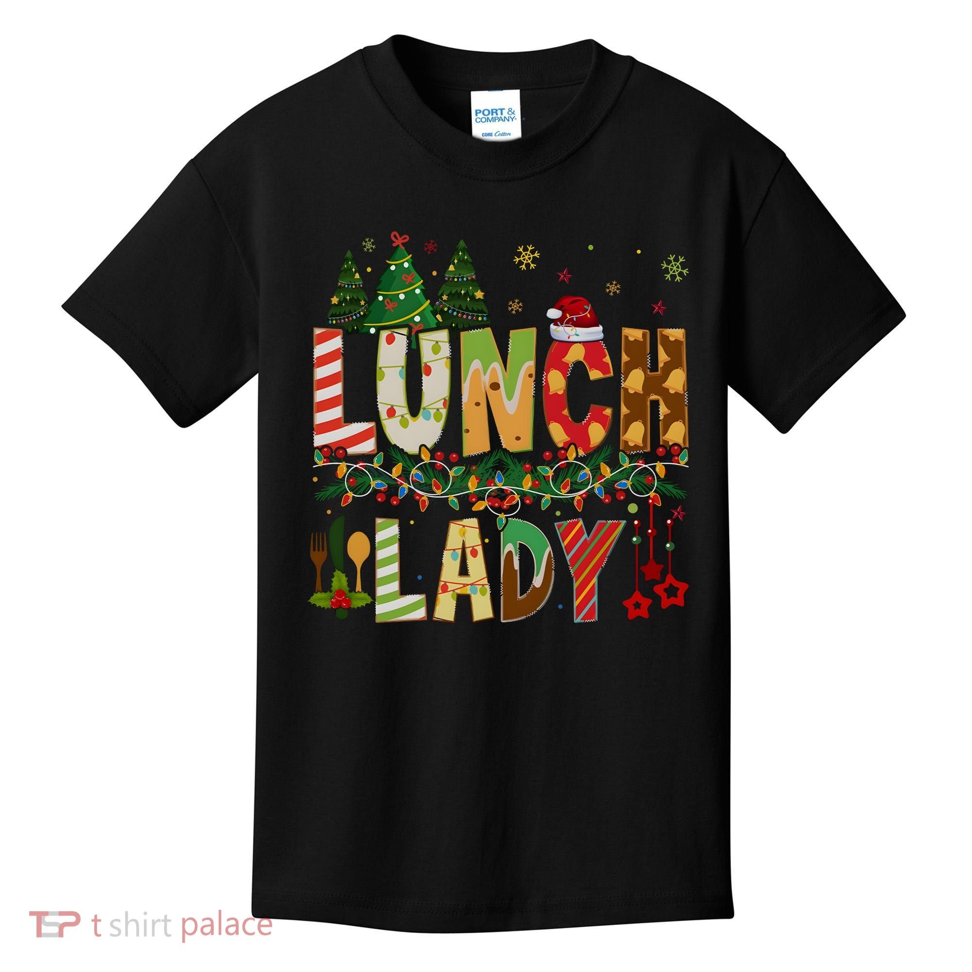 Christmas Lunch Lady Crew Holiday Season Matching Kids T-Shirt