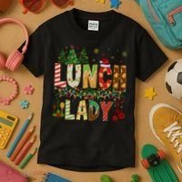Christmas Lunch Lady Crew Holiday Season Matching Kids T-Shirt thumb 3
