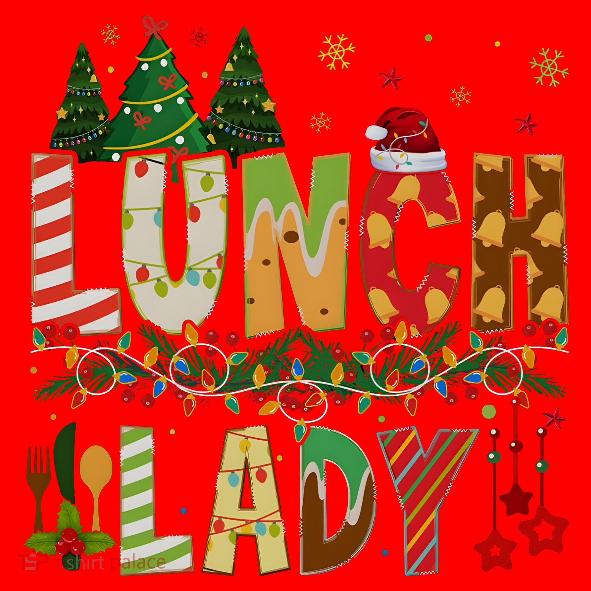 Christmas Lunch Lady Crew Holiday Season Matching Santa Hat