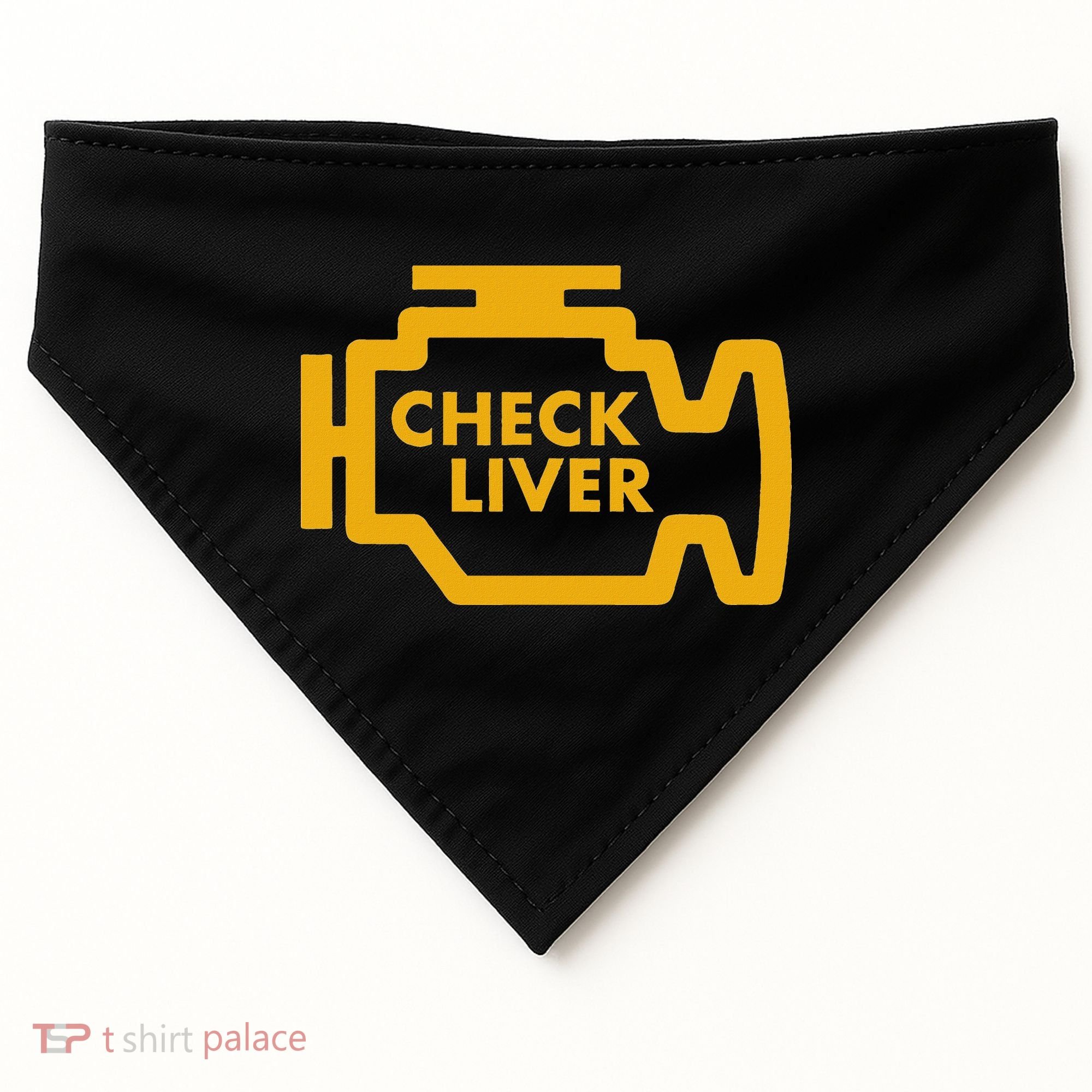 Check Liver Light Funny Drinking USA-Made Doggie Bandana