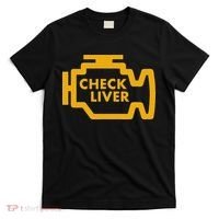 Check Liver Light Funny Drinking T-Shirt thumb 0