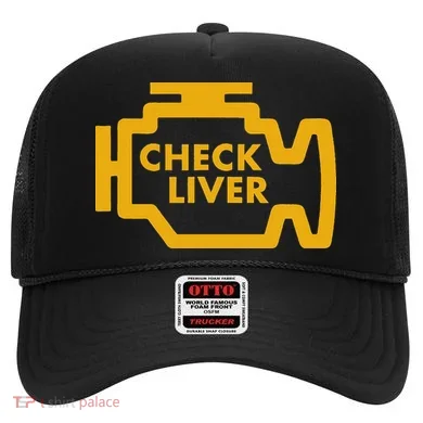Check Liver Light Funny Drinking Hat