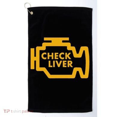 Check Liver Light Funny Drinking Golf Towel