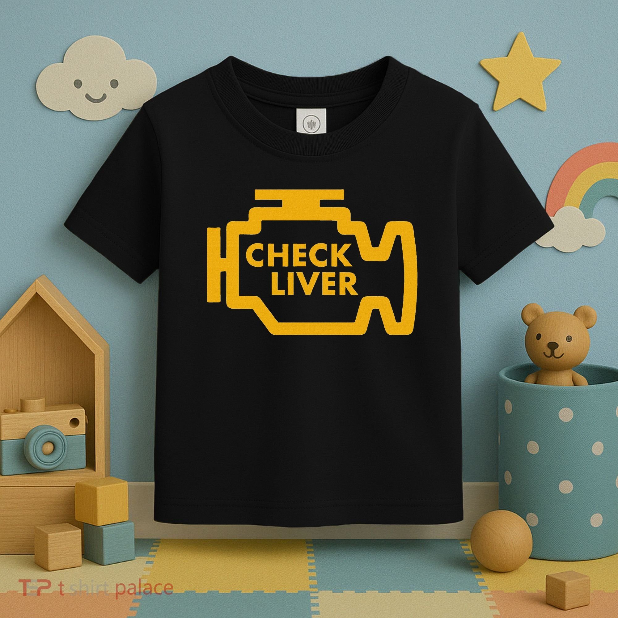 Check Liver Light Funny Drinking Toddler T-Shirt