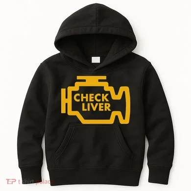 Check Liver Light Funny Drinking Kids Hoodie