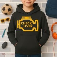 Check Liver Light Funny Drinking Kids Hoodie thumb 2