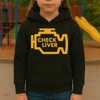 Check Liver Light Funny Drinking Kids Hoodie thumb 3