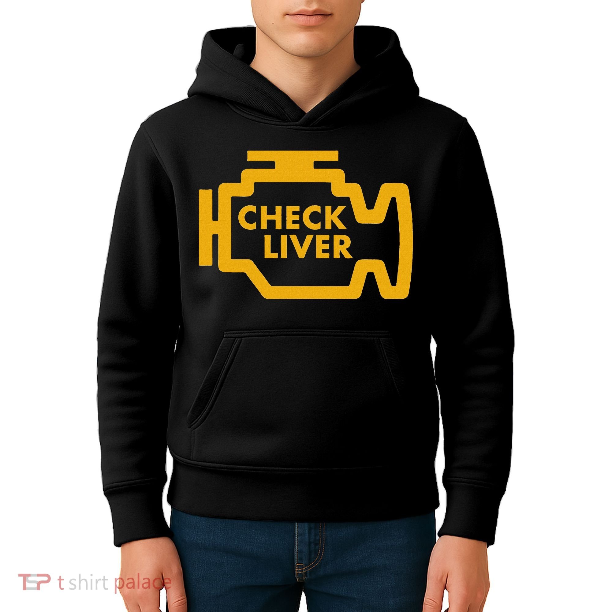 Check Liver Light Funny Drinking Kids Hoodie