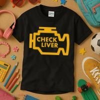 Check Liver Light Funny Drinking Kids T-Shirt thumb 3