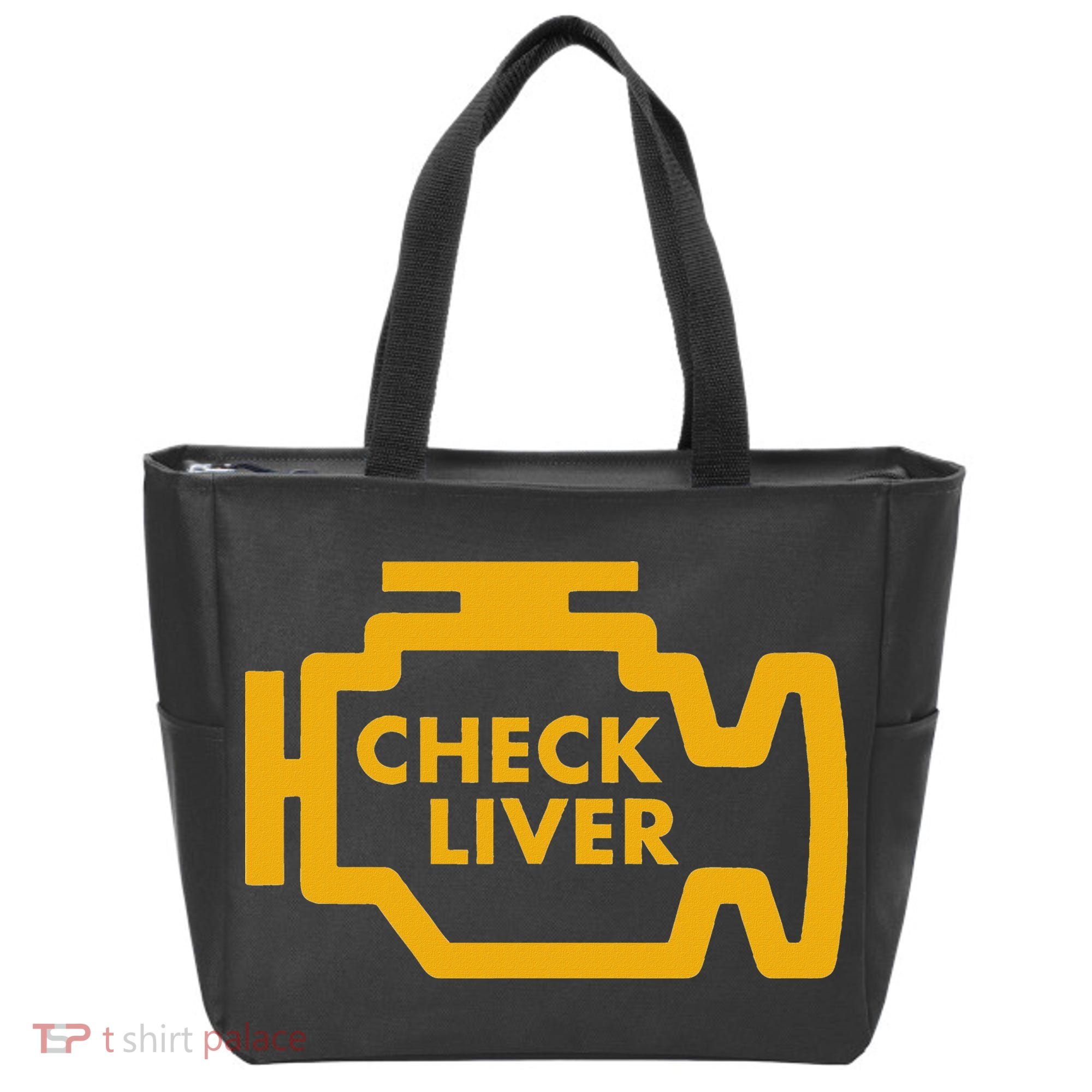 Check Liver Light Funny Drinking Tote Bag