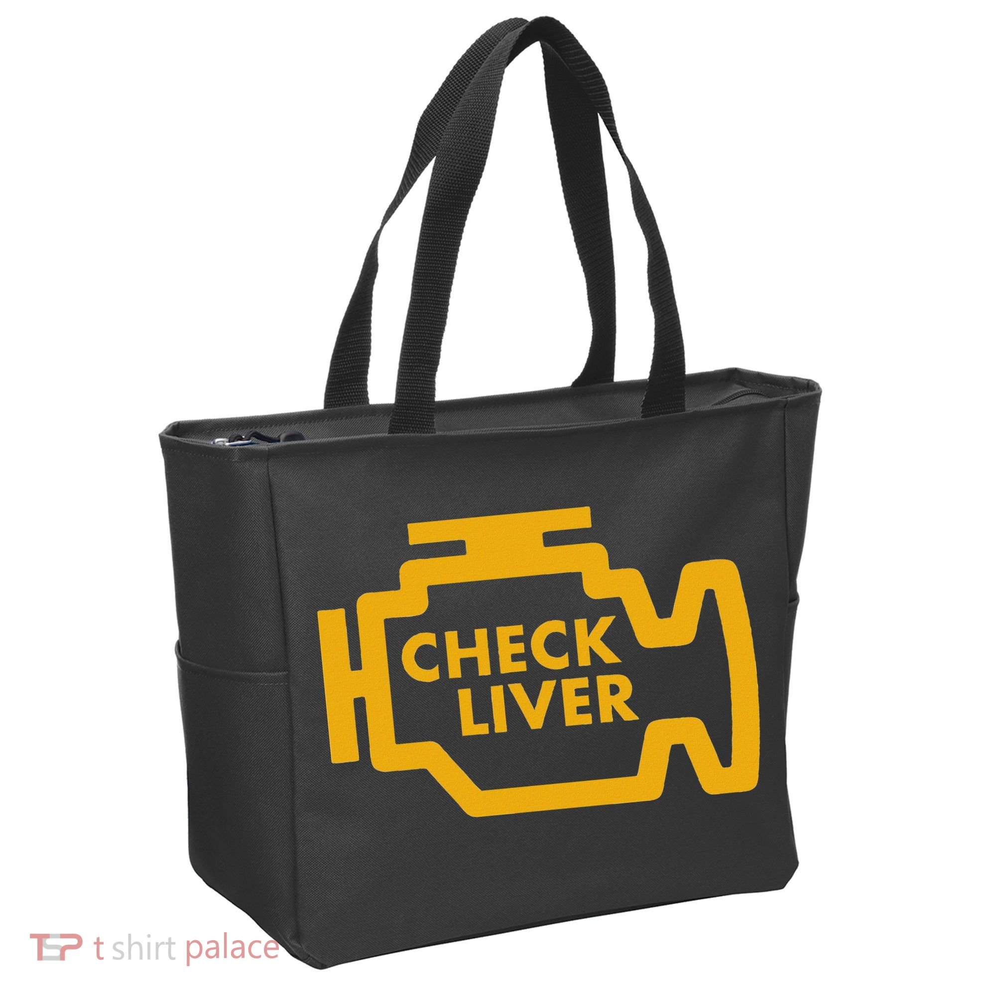 Check Liver Light Funny Drinking Tote Bag