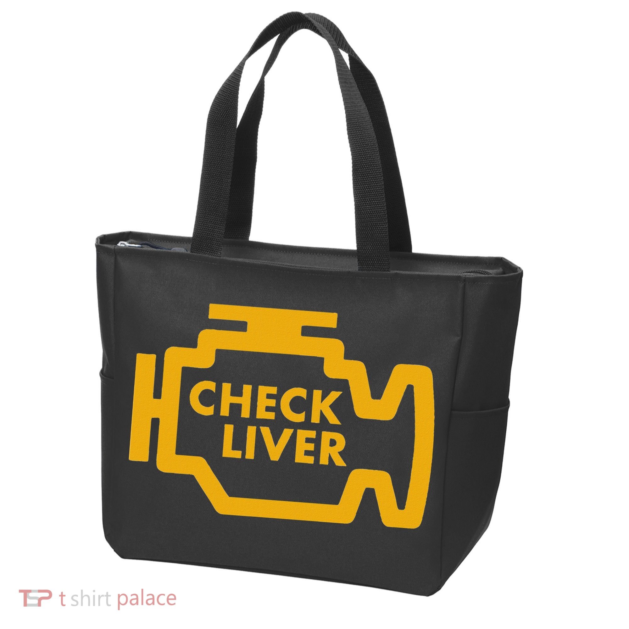 Check Liver Light Funny Drinking Tote Bag