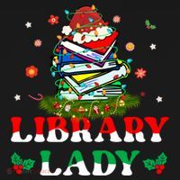 Christmas Library Lady Librarian Xmas Lights Books Gift Ornament thumb 1