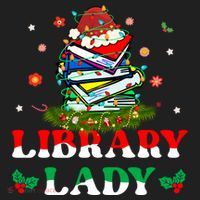 Christmas Library Lady Librarian Xmas Lights Books Gift Hat thumb 2