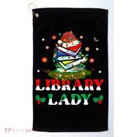 Christmas Library Lady Librarian Xmas Lights Books Gift Golf Towel thumb 0