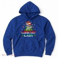 Christmas Library Lady Librarian Xmas Lights Books Gift Hoodie thumb 0
